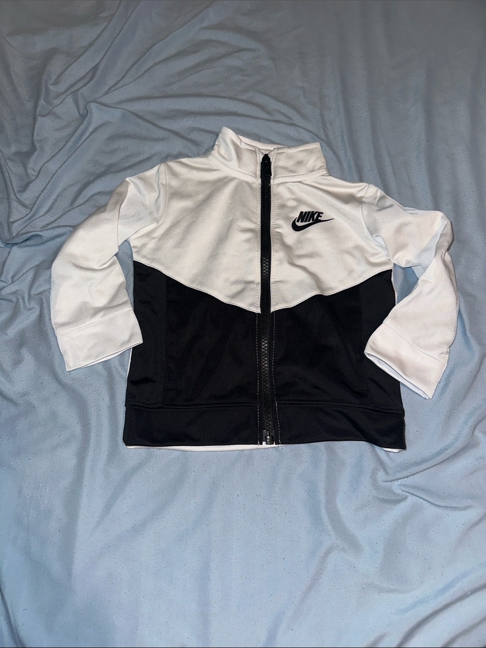 Nike Kids Black and White Full-Zip Athletic Jacket